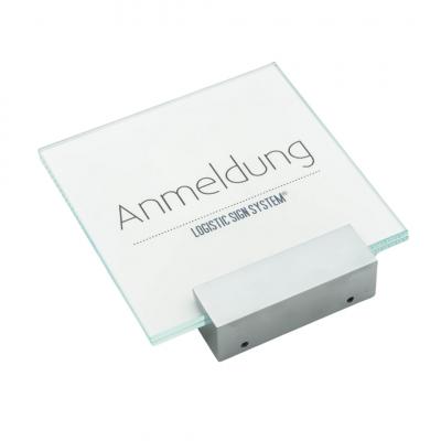 Tuerschild VITRUM A  Glasschild mit Aluhalter für Buero